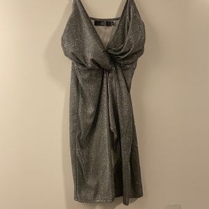 Missguided Glitter Silver Dress